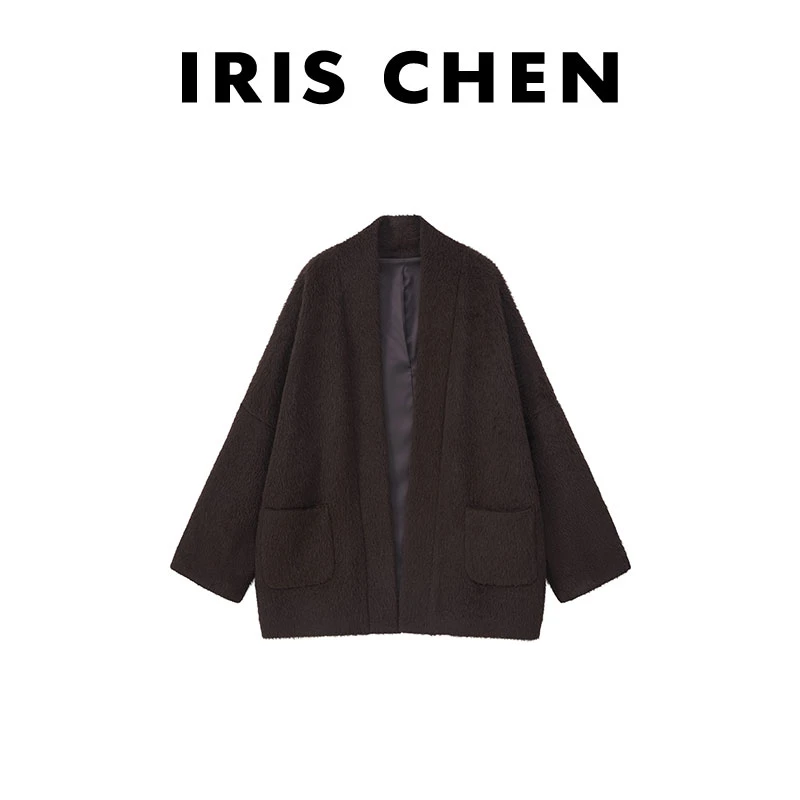 现货IRIS CHEN 进口苏力大衣 24冬款羊驼绵羊毛1160g外套24WT652