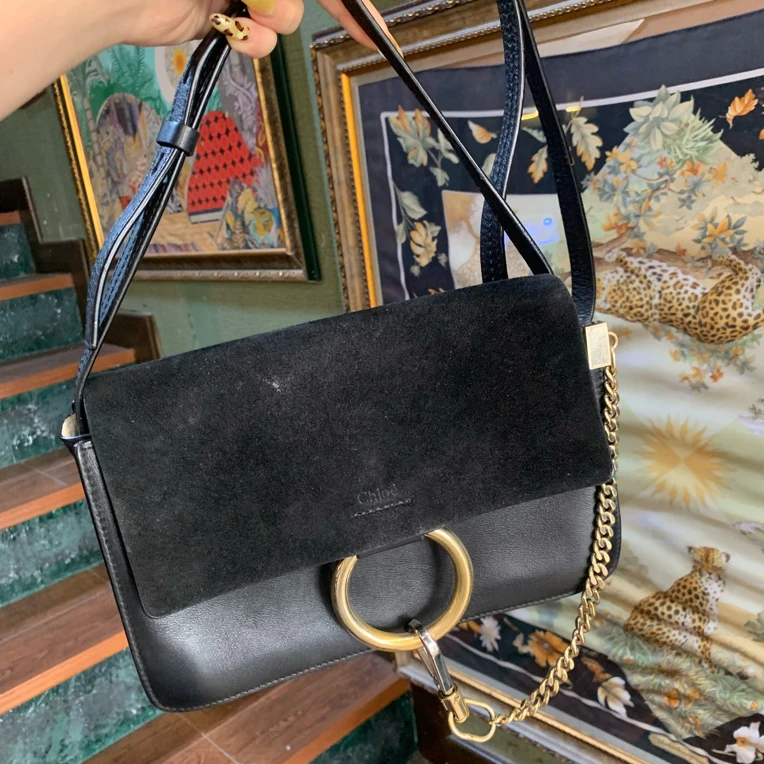 95新 Chloe/蔻依 黑色链条包