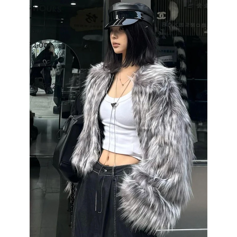 皮毛一体环保皮草外套女2025新款海宁时尚加厚毛毛上衣短款棉服