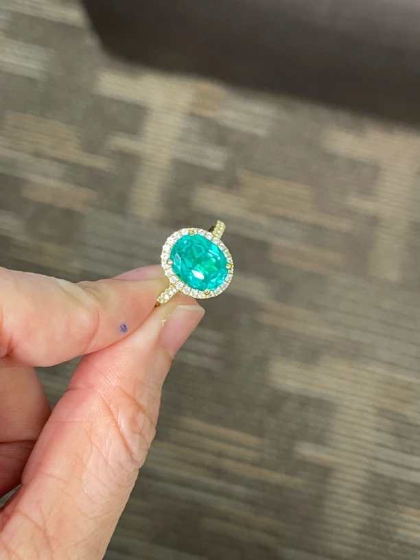 合成石榴石培育帕拉伊巴戒指17圈口