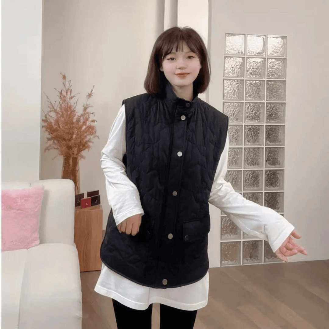 AMASS/阿玛施新款时尚潮流休闲立领百搭新雪丽棉服马夹女540071