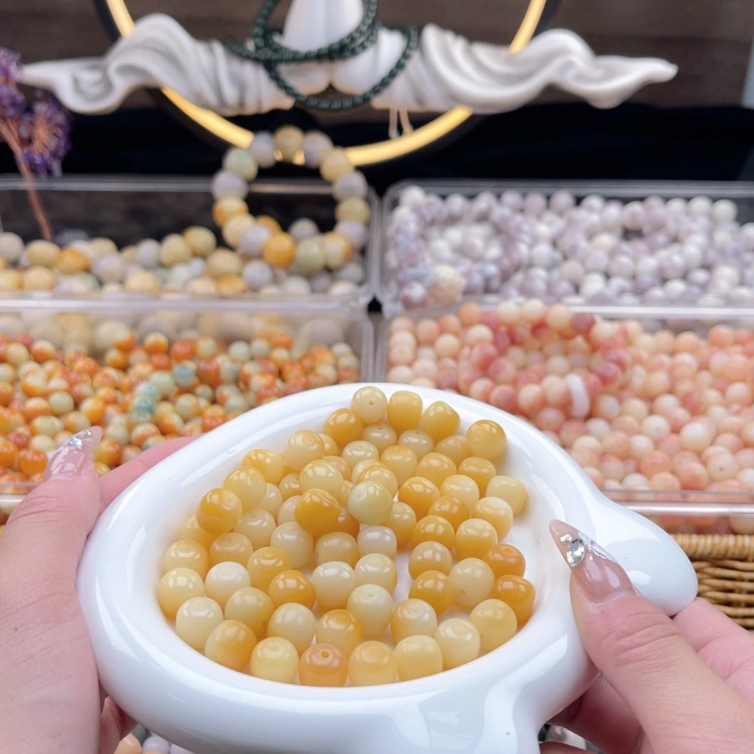 白玉菩提吊坠c11mm40颗。金桔