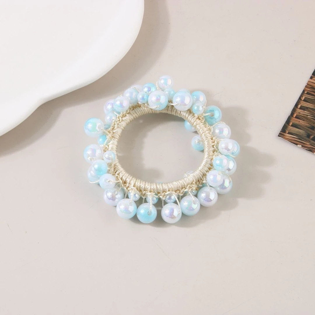 新款头发皮筋韩版头绳珍珠网红发圈头饰发绳简约橡皮筋饰品