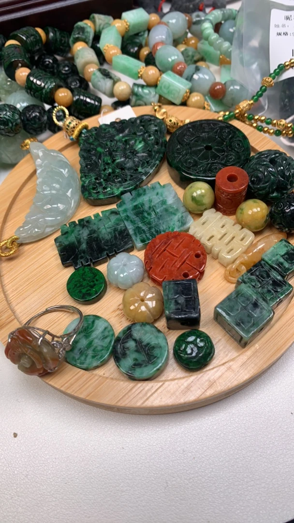 天然翡翠玉石配件配饰手工百搭，直播间选品下单