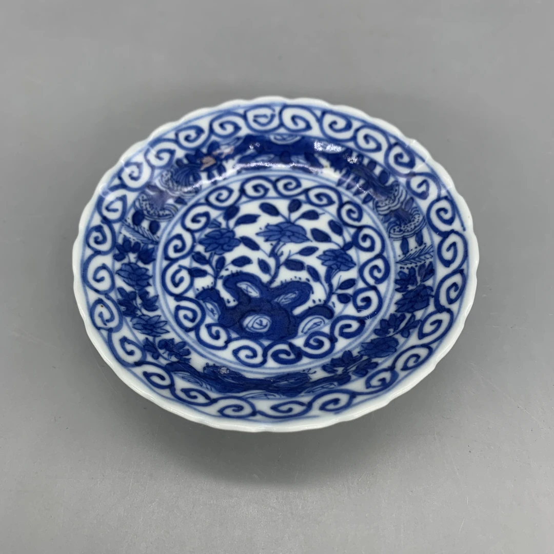 82512055*清光绪青花花卉纹碟/瓷器八/江苏省文物总店/MM