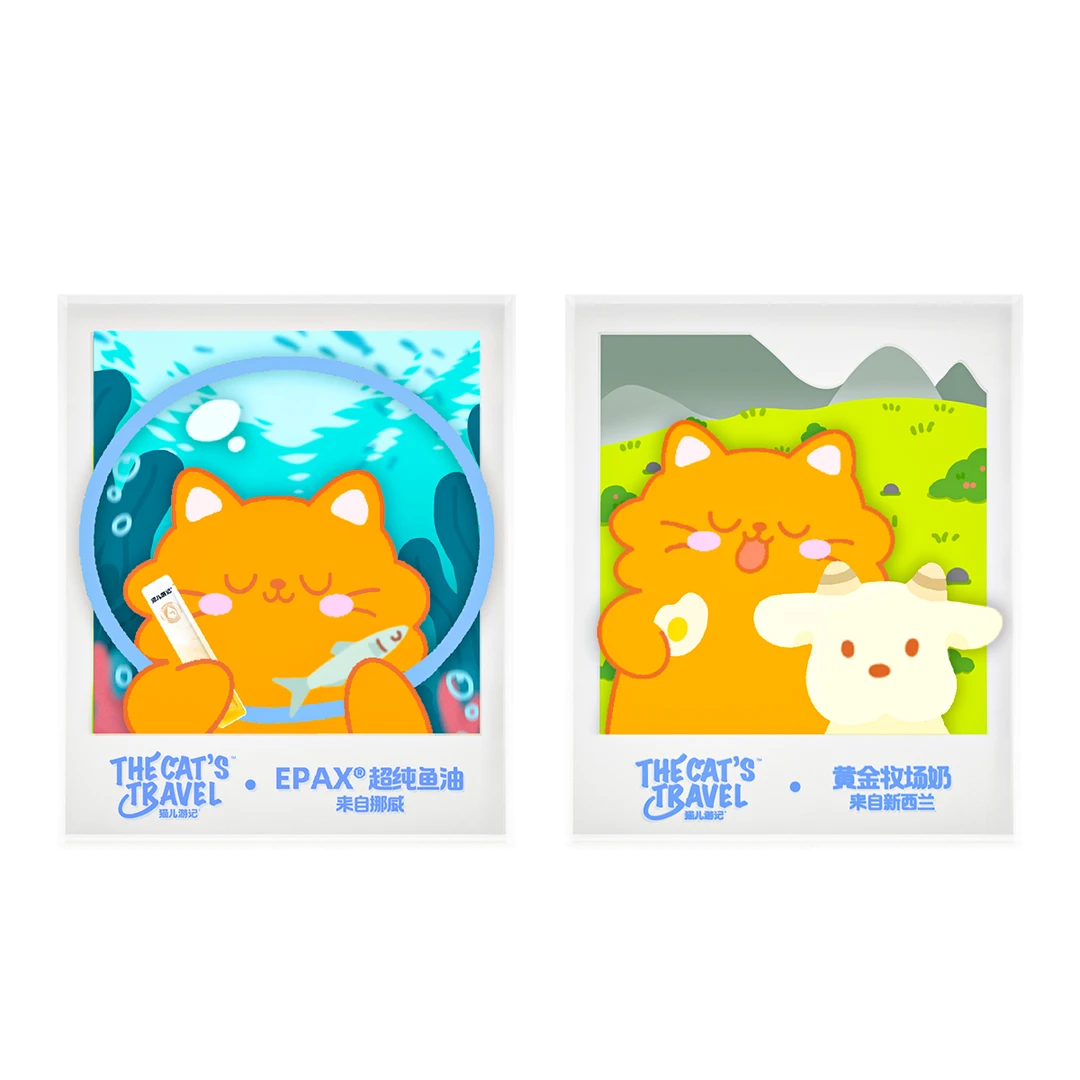 猫儿游记“世界环游”冰箱贴*2