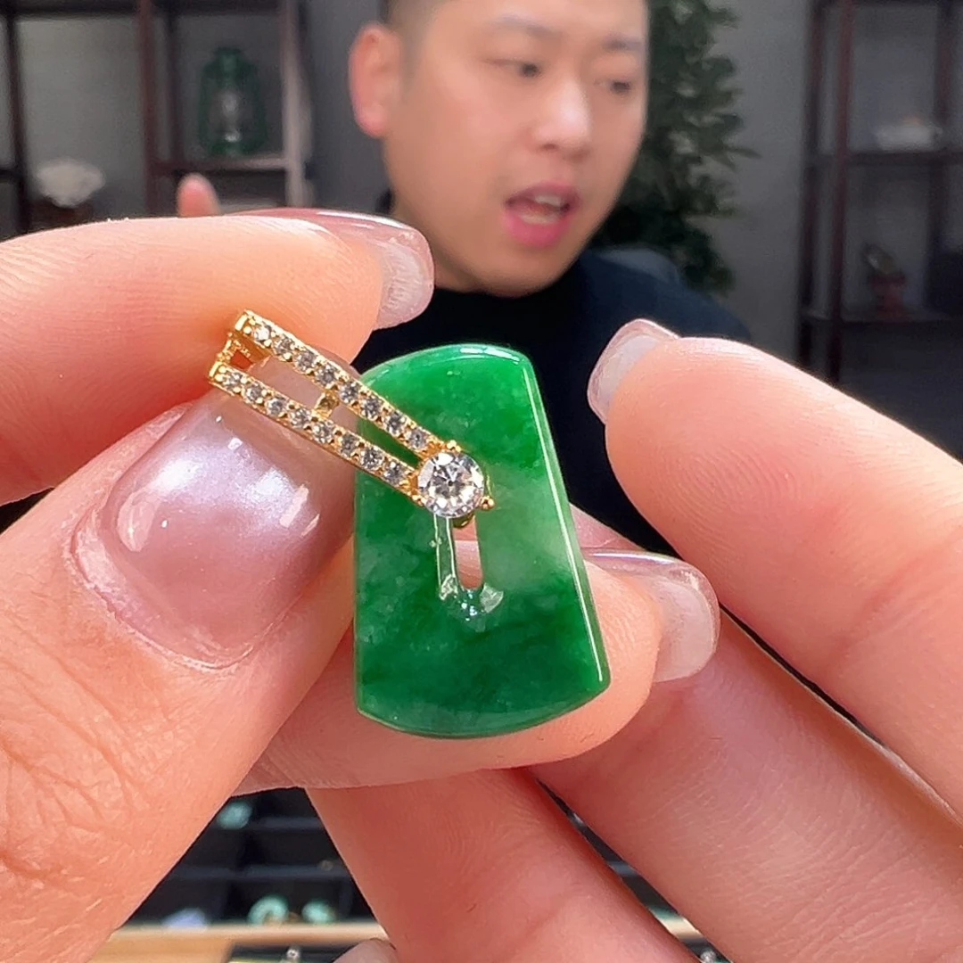 翡翠耳饰银S925镶嵌微微瑕疵介意勿拍62