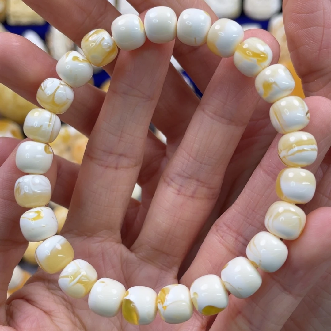 蜜蜡裸石未镶嵌琥珀蜜蜡手串卡9mm