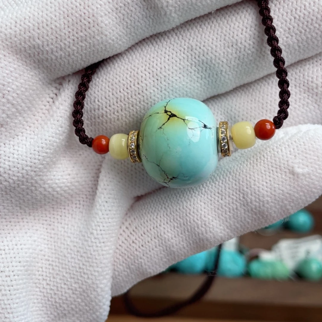 绿松石未镶嵌大水草锁骨链