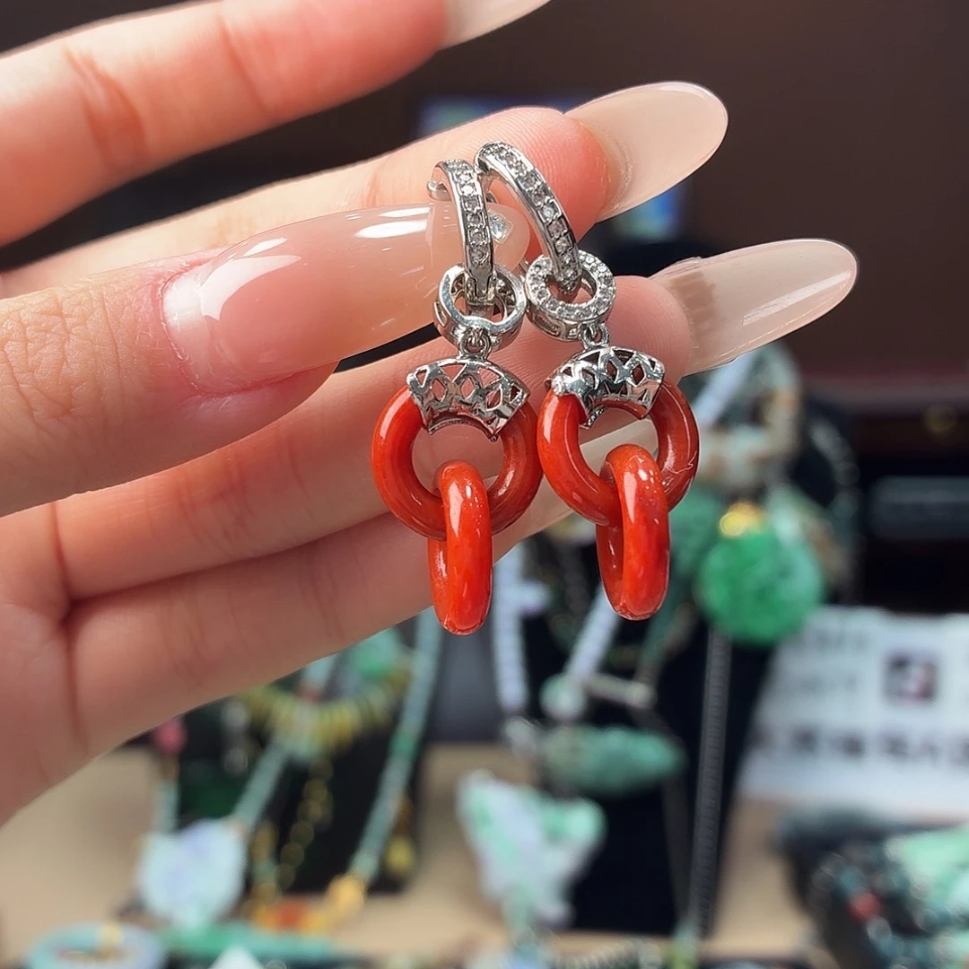 翡翠未镶嵌耳饰耳饰