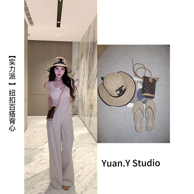 媛媛【实力派】米色吊带背心女内搭2025新款夏季外穿打底上衣#M0475