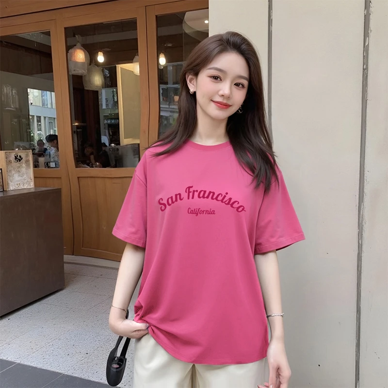 (新店福利买一送一)女士休闲短袖宽松夏季圆领t恤