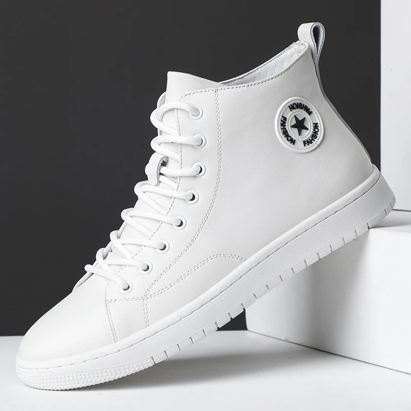 林肯国际正品内增高6cm板鞋潮牌痞帅透气鞋子男款爆款高帮小白鞋