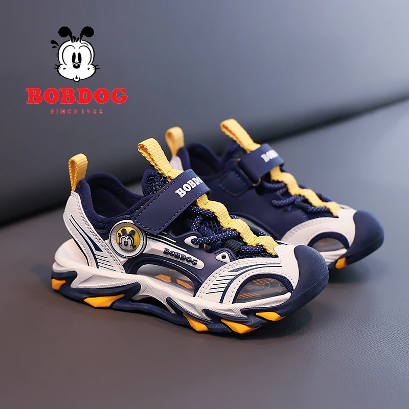 巴布豆童鞋女童包头凉鞋2025新款夏季男孩儿童沙滩鞋大童运动鞋子