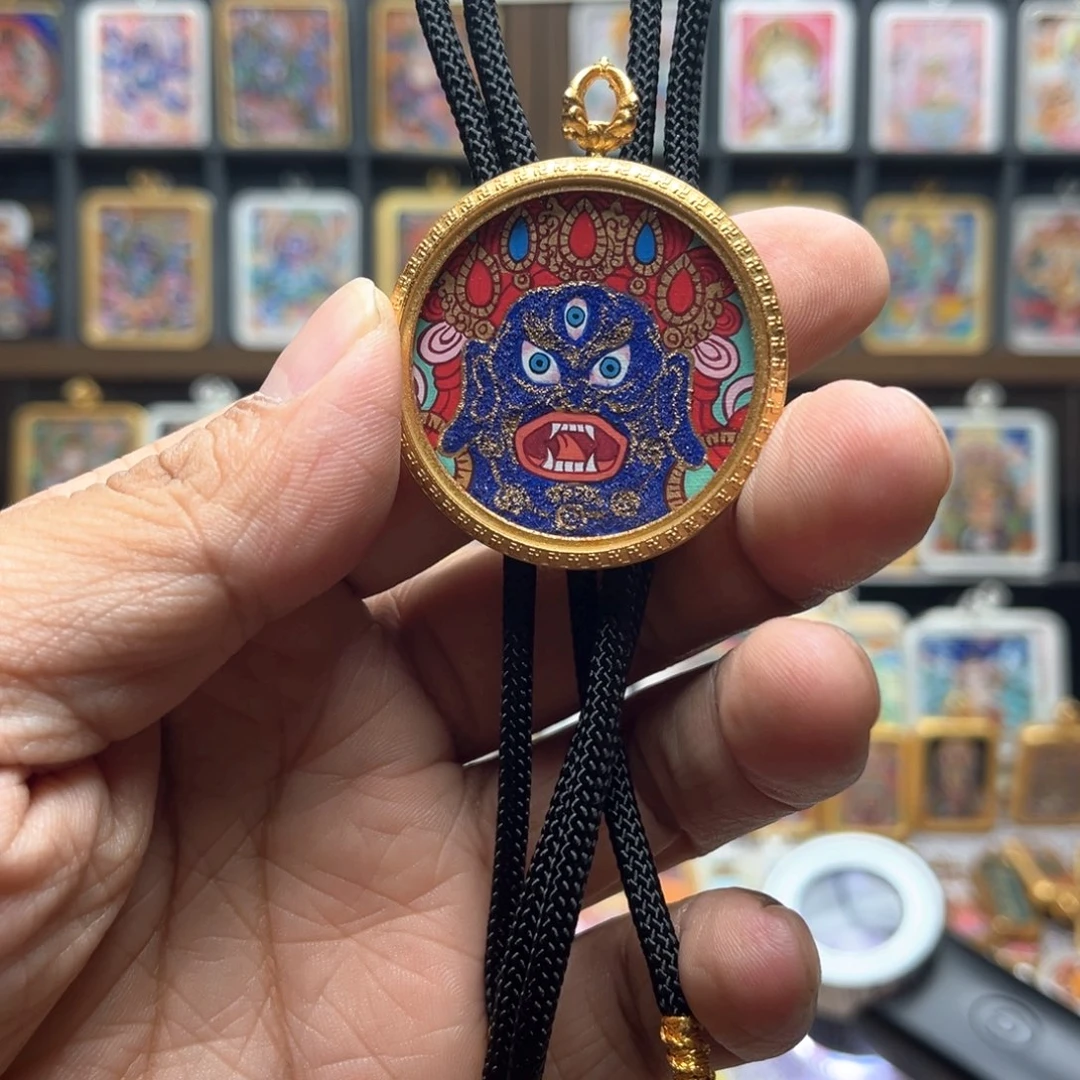吊坠纯手绘黑财神