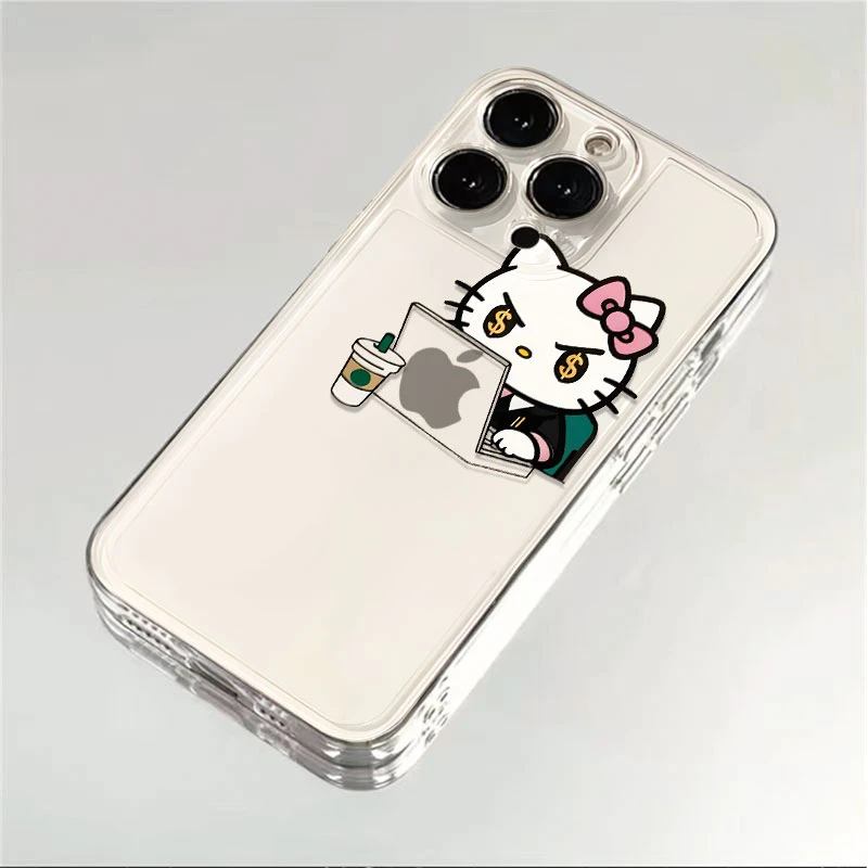 工作凯蒂猫适用苹果17promax手机壳15iphone16promax防摔创意趣味