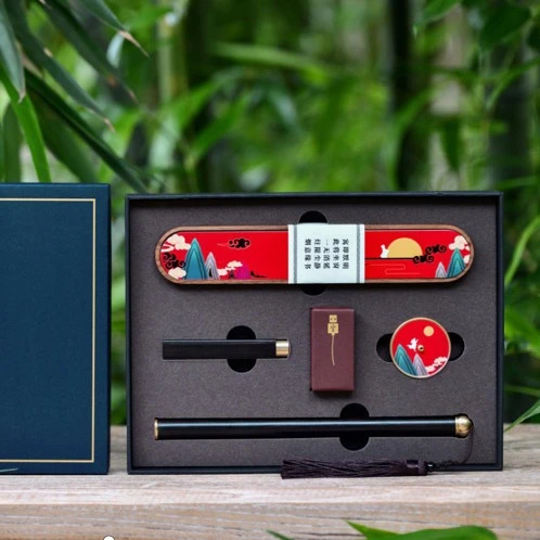 彩铜实木质香炉香插香薰炉香道批发创意卧香炉企业沉香礼盒套装