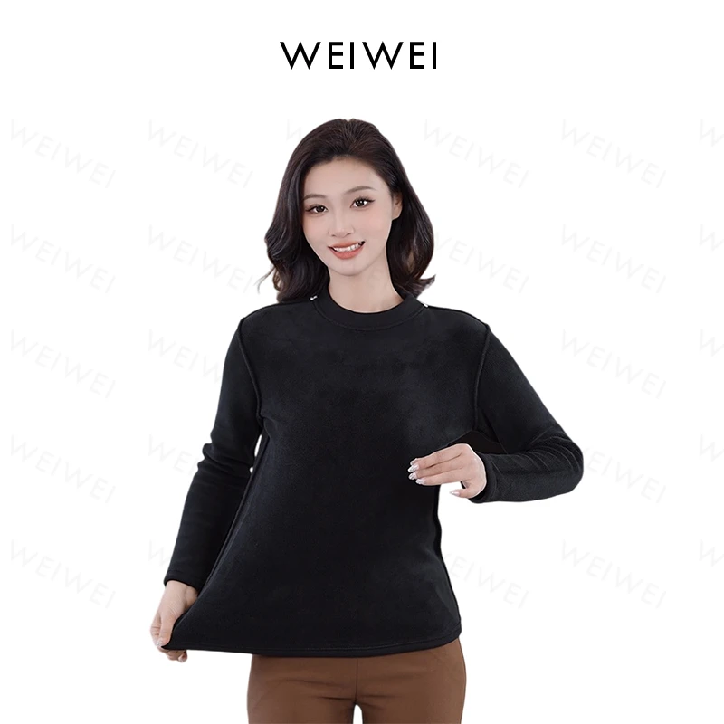 特价【带运费险】 岚缈黑金贴片！【开运穿搭】加绒加厚女打底衫SL222