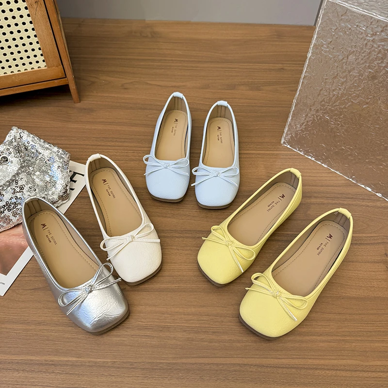 银色单鞋女2025新款法式温柔风芭蕾玛丽珍女鞋配裙子小皮鞋平底鞋