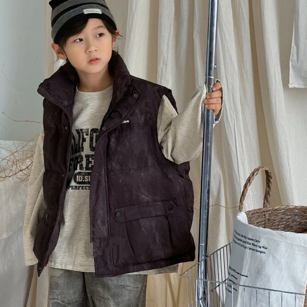 18051高端潮流时尚百搭童装休闲鸭马甲C14-4边