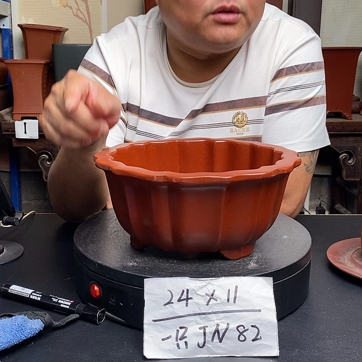 紫砂花盆货号一只JN82