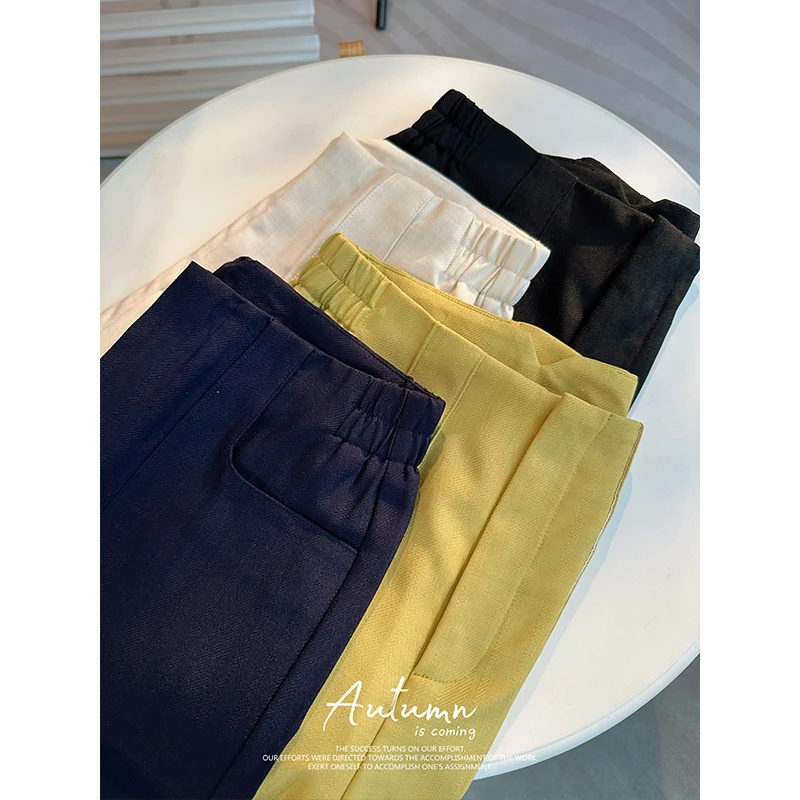 2025夏季新款天丝亚麻窄版显瘦高腰直筒裤设计感宽松垂感休闲女裤