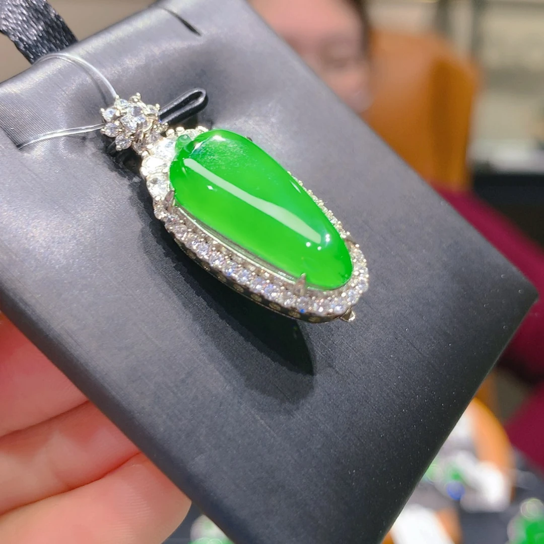 【闪购商品】翡翠颈饰银S925镶嵌8柒姐