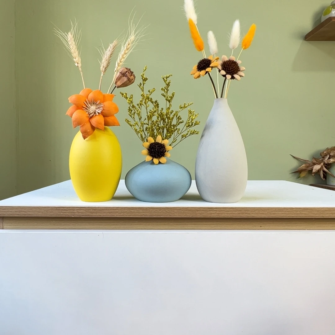 摆件陶瓷花瓶带花高度20-30厘米左右