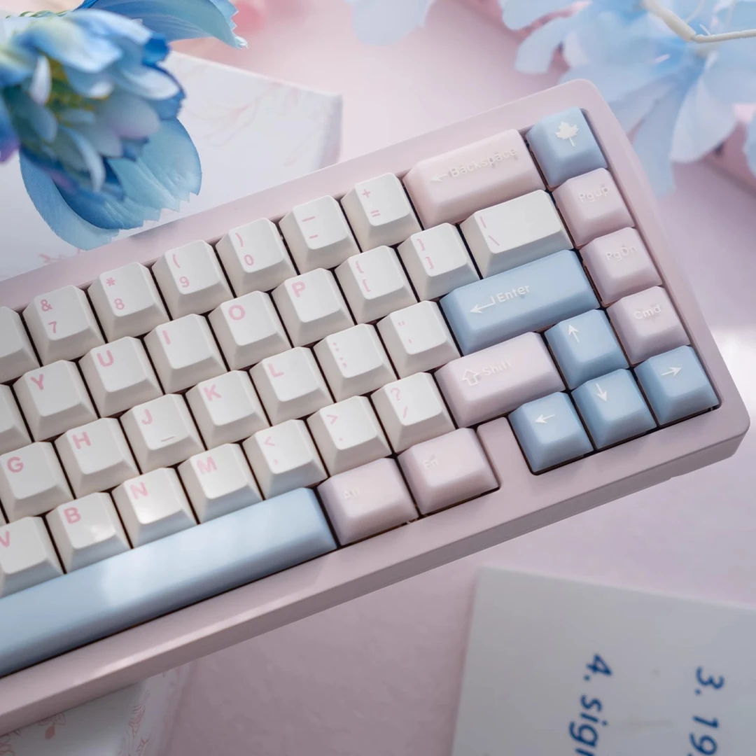 白桃乌龙半透机械键盘键帽大全套ABS+PBT二色原厂高度适wooting等