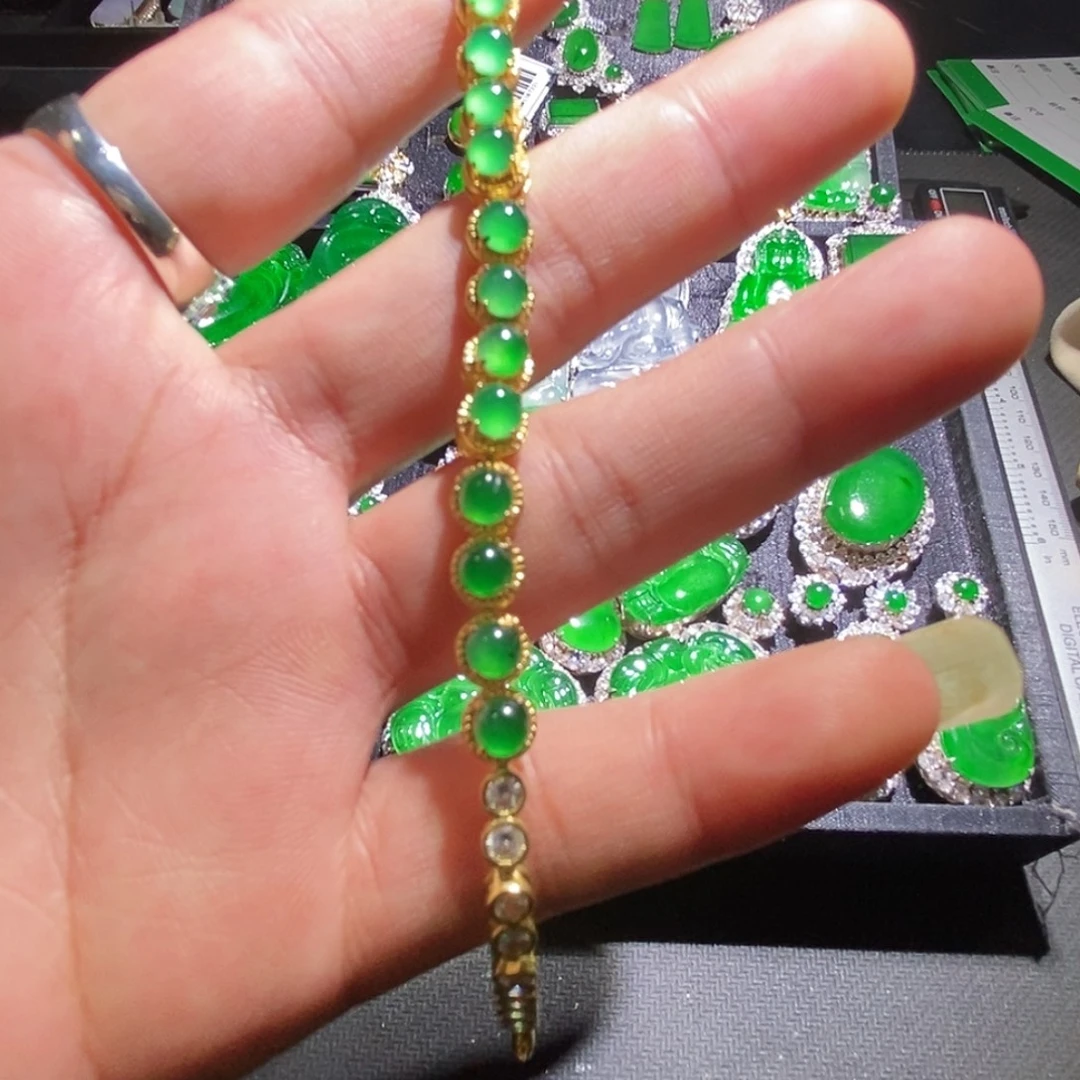 翡翠未镶嵌手链A货翡翠29