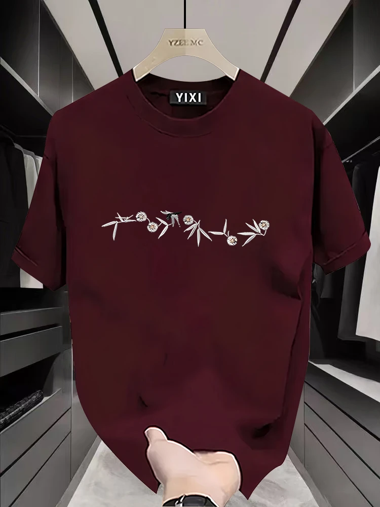 首夕2025年夏季本命年时尚印花短袖百搭半袖圆领t恤大码chic盐系