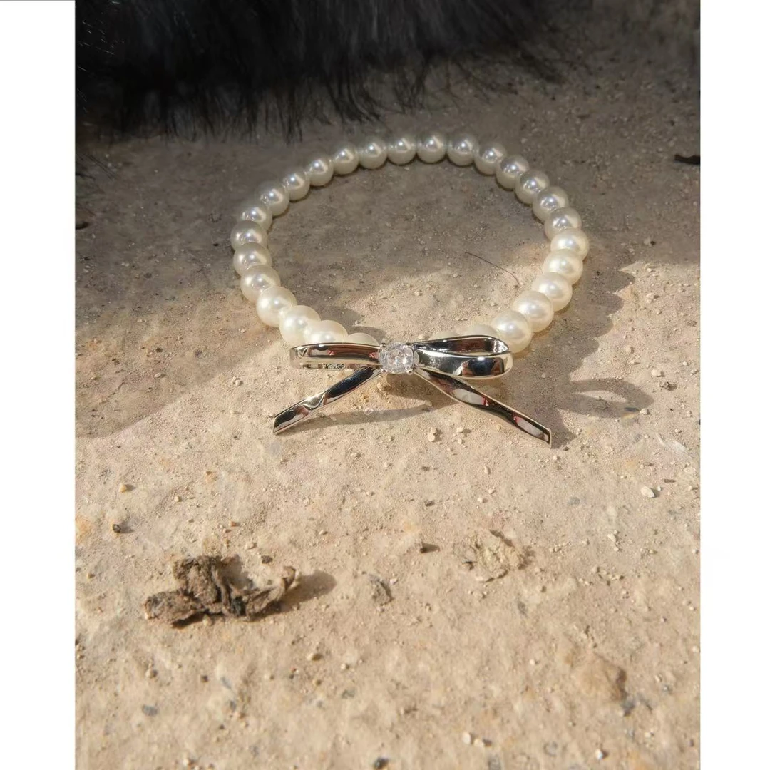 铜合金仿珍珠手链 小众设计百搭ins贝珠手链48686