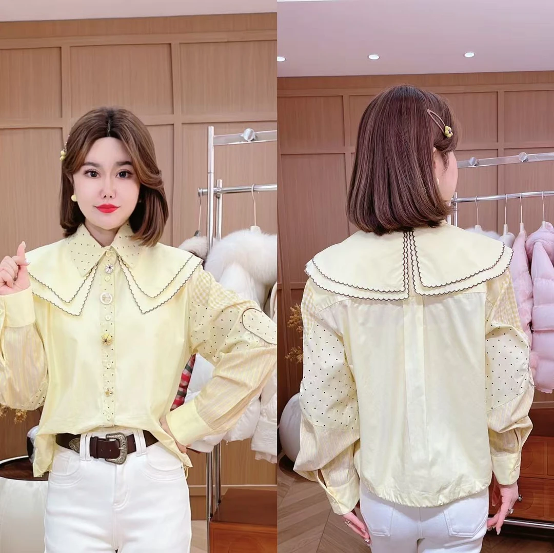 闺蜜精品111314【初芽】 双层娃娃领衬衫