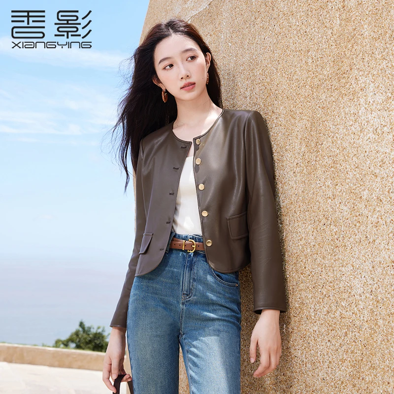 P643656皮衣 香影新款休闲百搭时尚显瘦秋新款外套