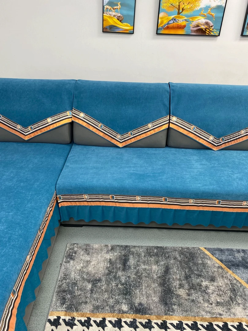 雪尼尔高档防滑沙发垫四季通用轻奢