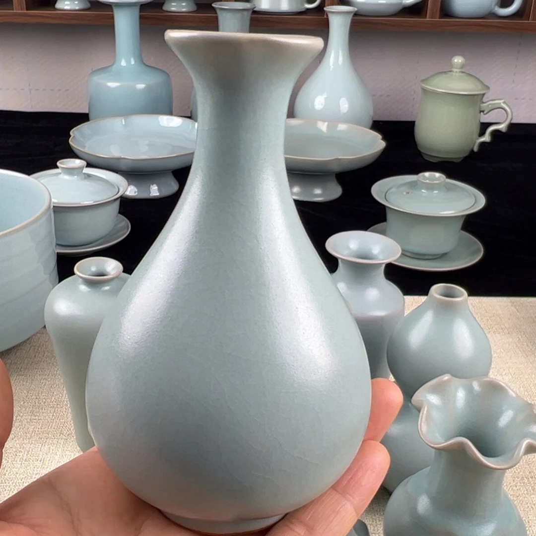摆件瓷仿古釉小花瓶微瑕
