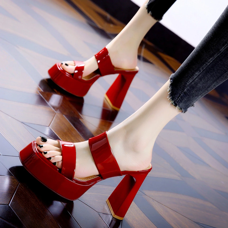 下架[已开价]超高跟鞋女2025年夏季防水台粗跟凉拖鞋外穿9191-77