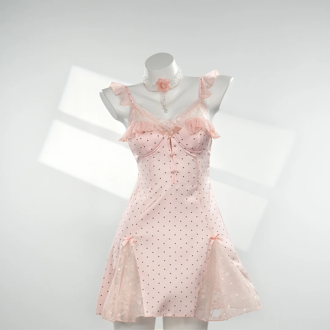 软软【90-220斤】GR甜美纯欲蕾丝气质修身优雅性感睡裙大码4910