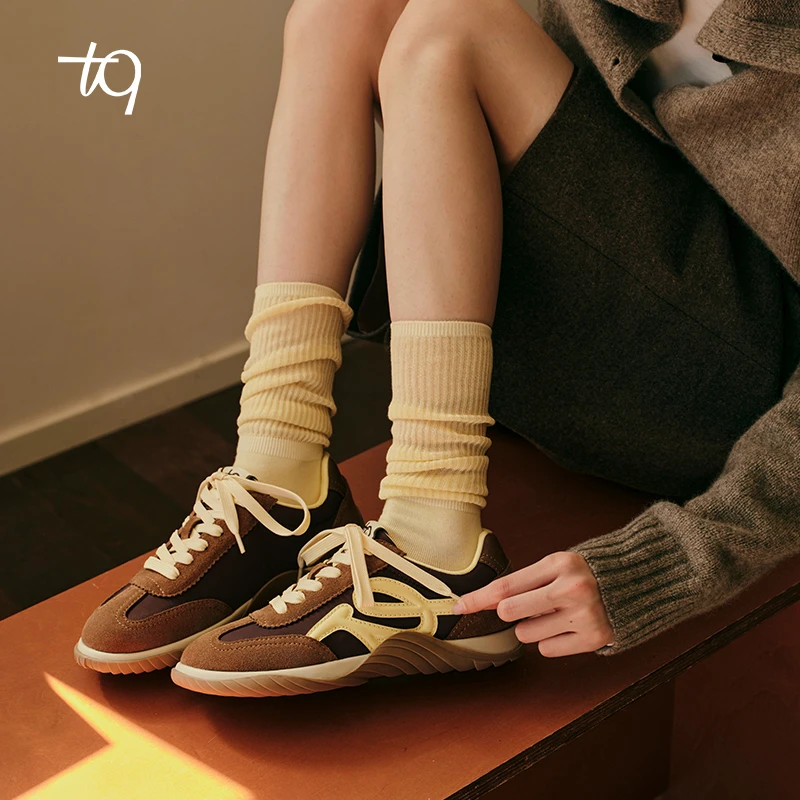 【张艺凡同款】Talitaqoom25秋季新披萨系列撞色拼接休闲鞋TQ德训鞋