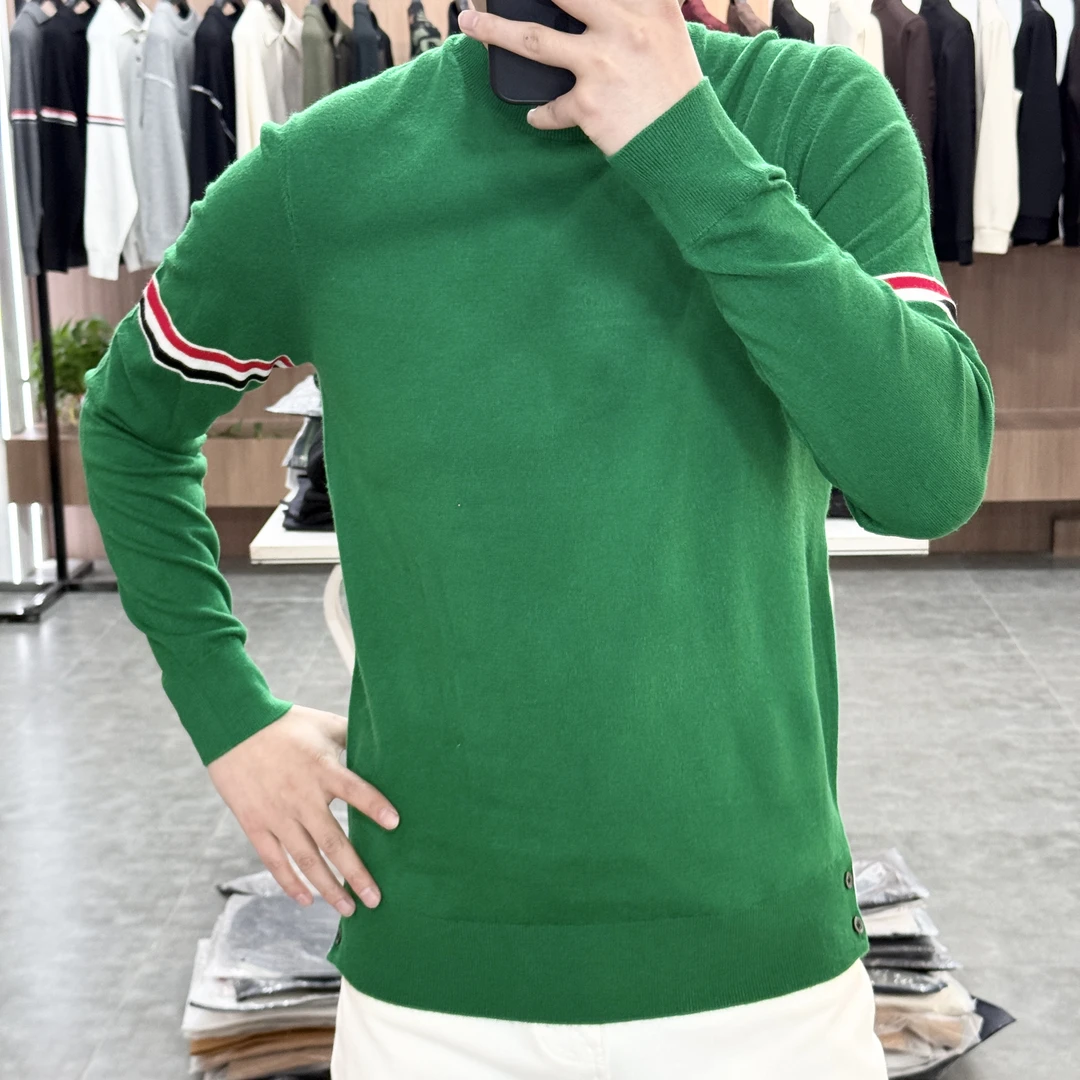 *慕念fashion*2025男士新品简约轻奢舒适百搭纯色修身针织衫2831