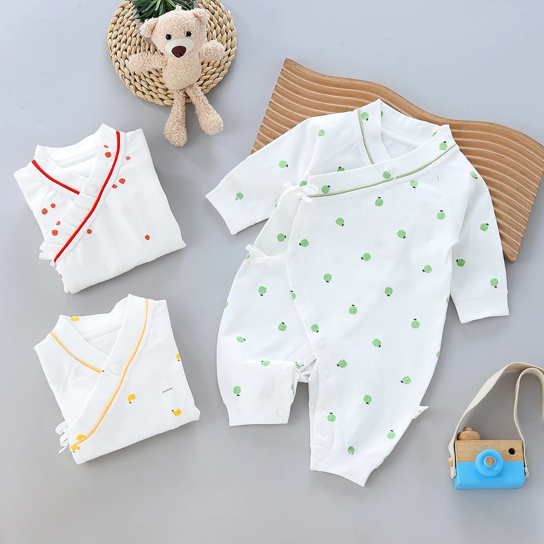 四季款婴儿衣服春秋宝宝护肚连体衣新生儿纯棉月子服长袖哈衣爬服