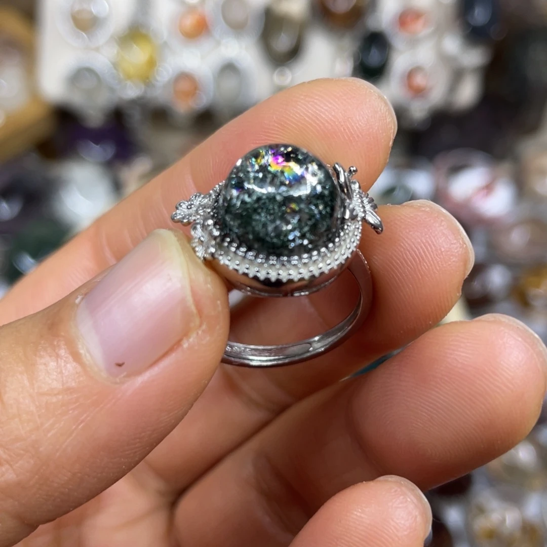 【闪购商品】银S925镶嵌珠宝半成品水晶戒指