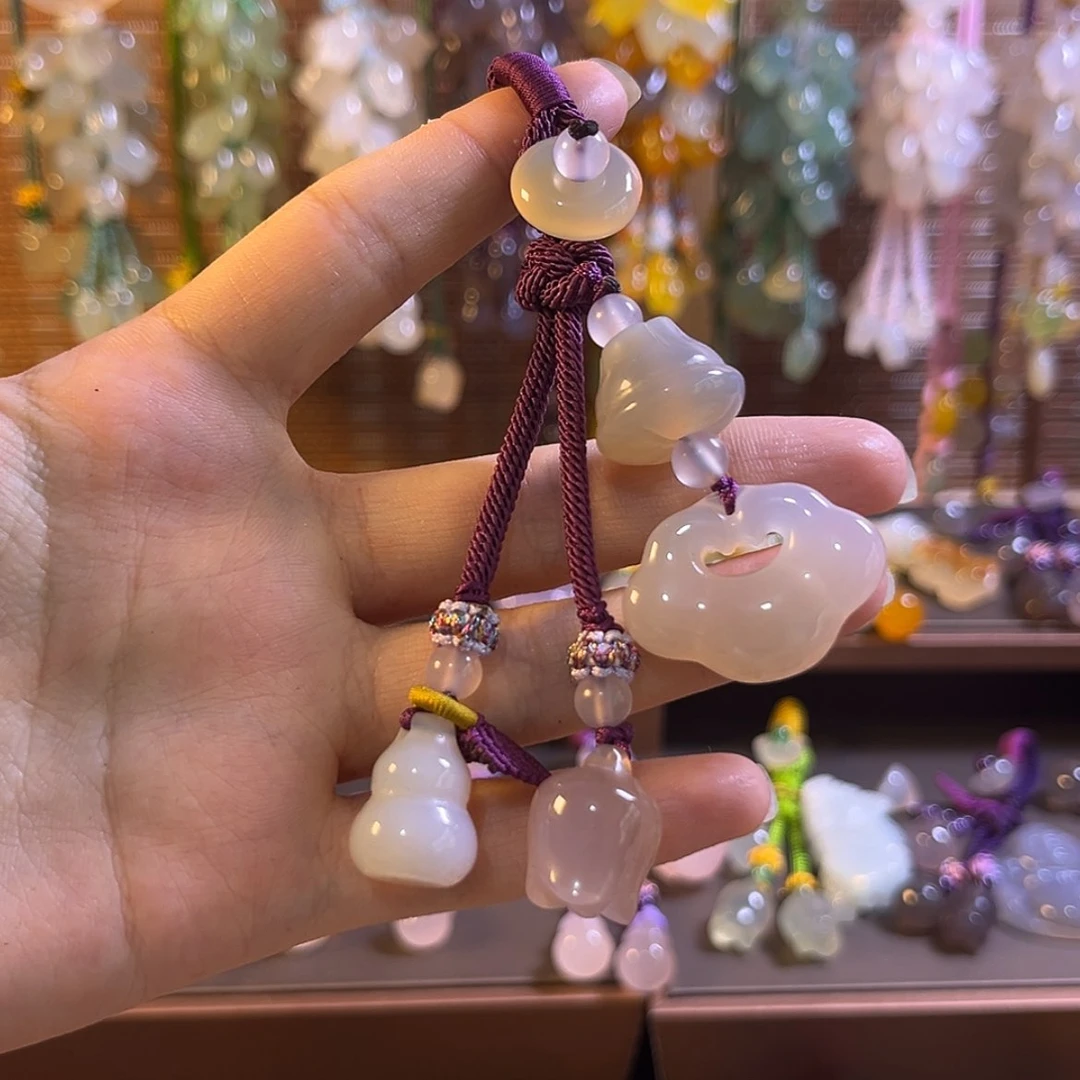 【闪购商品】未镶嵌车挂玛瑙/玉髓开**随福利款钥匙扣