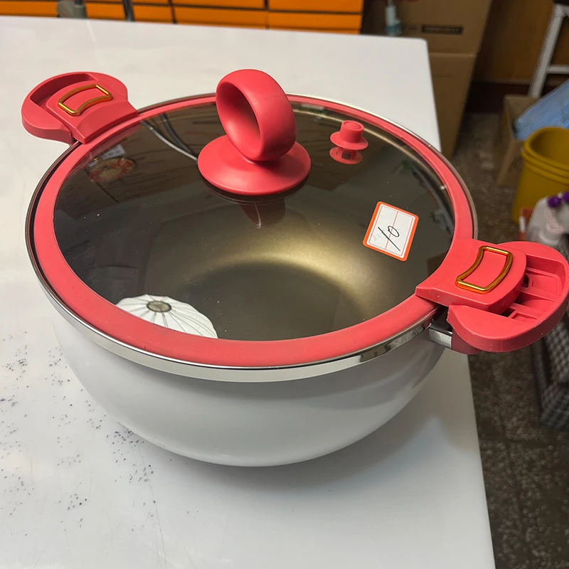 陶瓷微压汤锅大容量多功能搪瓷锅电磁炉适用
