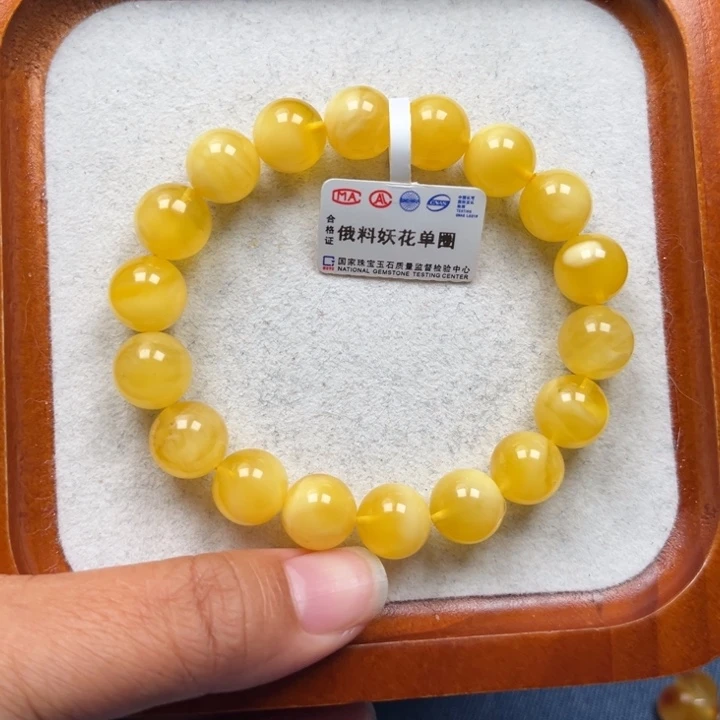 琥珀未镶嵌珠宝奇石M12号11+鸡油黄妖花