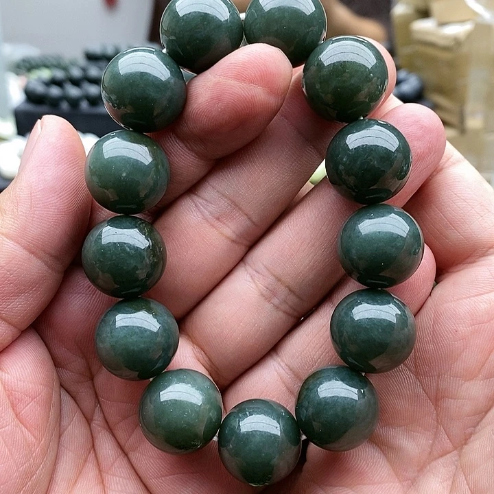 【闪购商品】未镶嵌手链和田玉18且末蓝有棉
