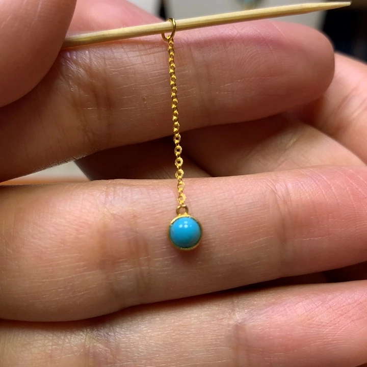 绿松石18K金镶嵌滴流