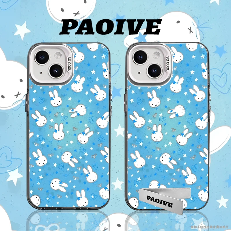 满屏兔子创意适用苹果华为vivoiPhone小米三星防摔彩银手机壳