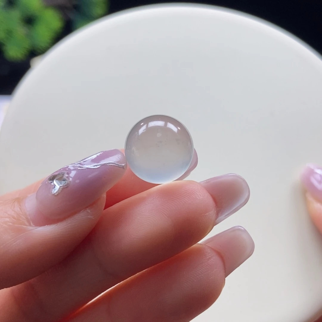 翡翠散珠翡翠玻璃晴底珠卡13.3mm