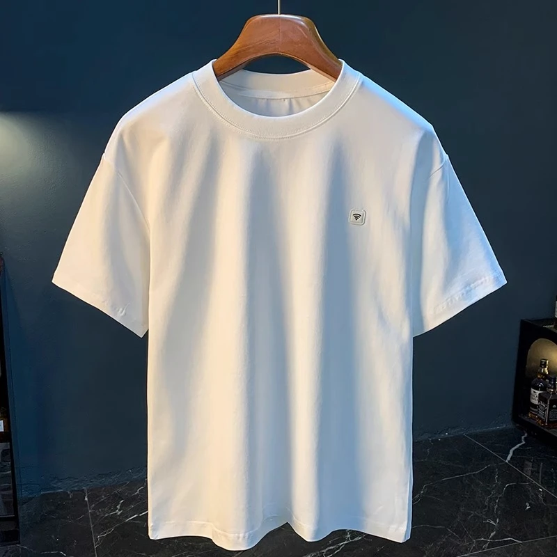 LEIGHZ/雷茨短袖T恤男士夏季休闲百搭圆领上衣潮流宽松简约体恤衫